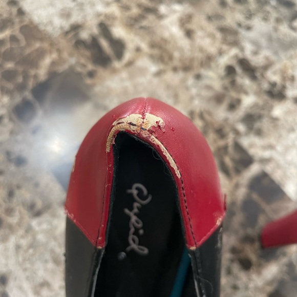 Women's Qupid Black & Red Platform Heels size 8 - Picture 3 of 9